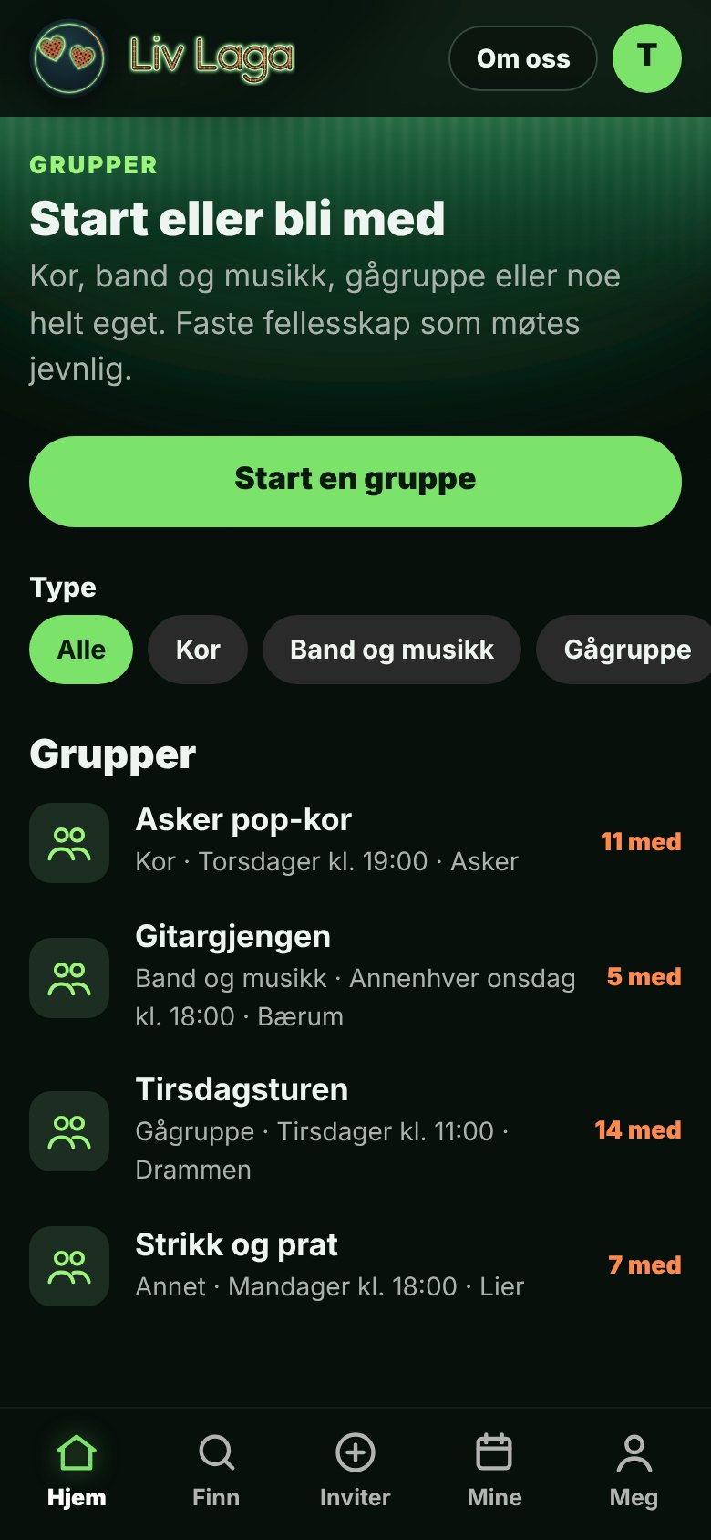 Grupper i Liv Laga